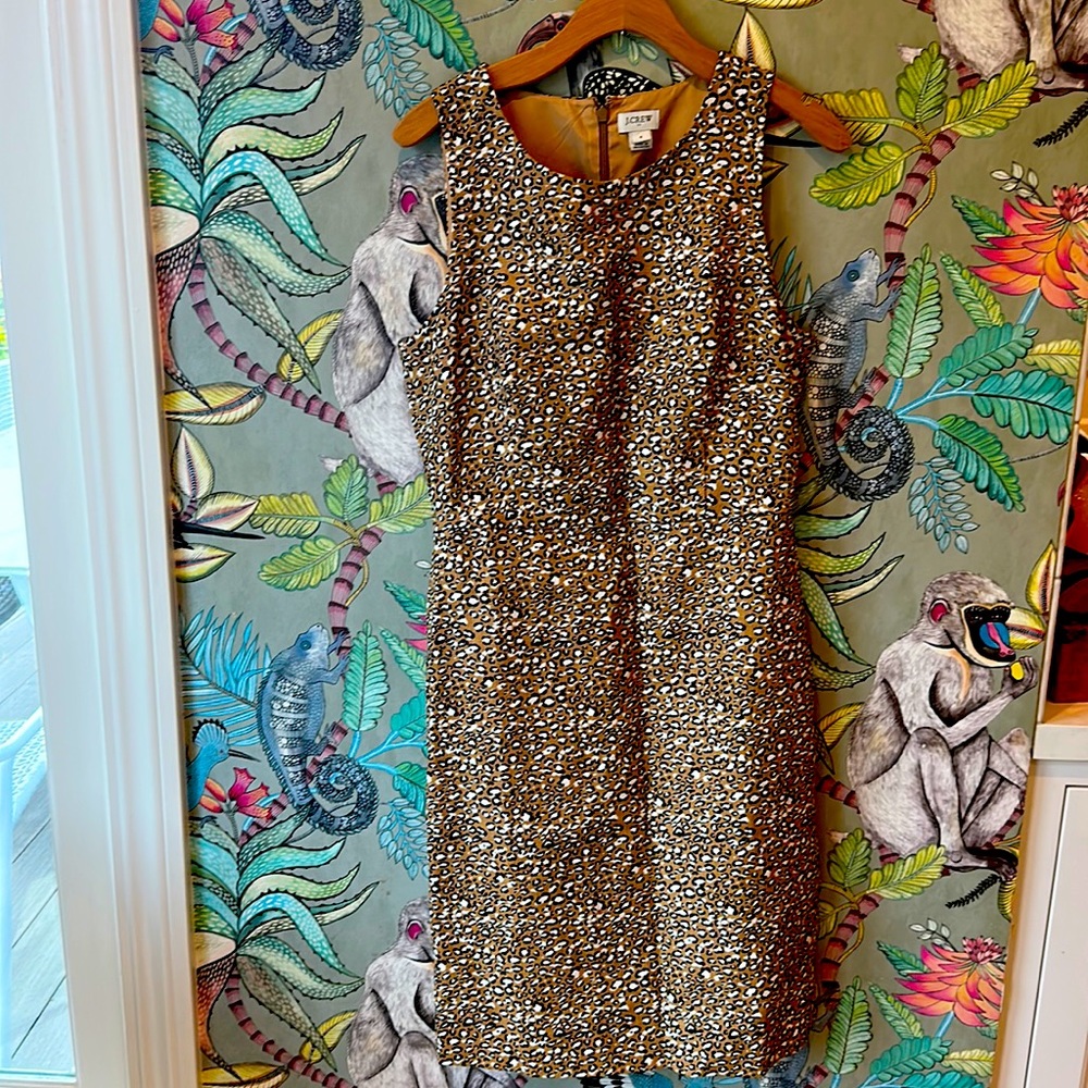 J crew leopard sheath dress